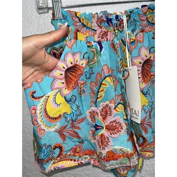Taj by Sabrina Crippa Canna Shorts Embroidered Floral Size Small NWTS NEW (O) - Picture 7 of 12
